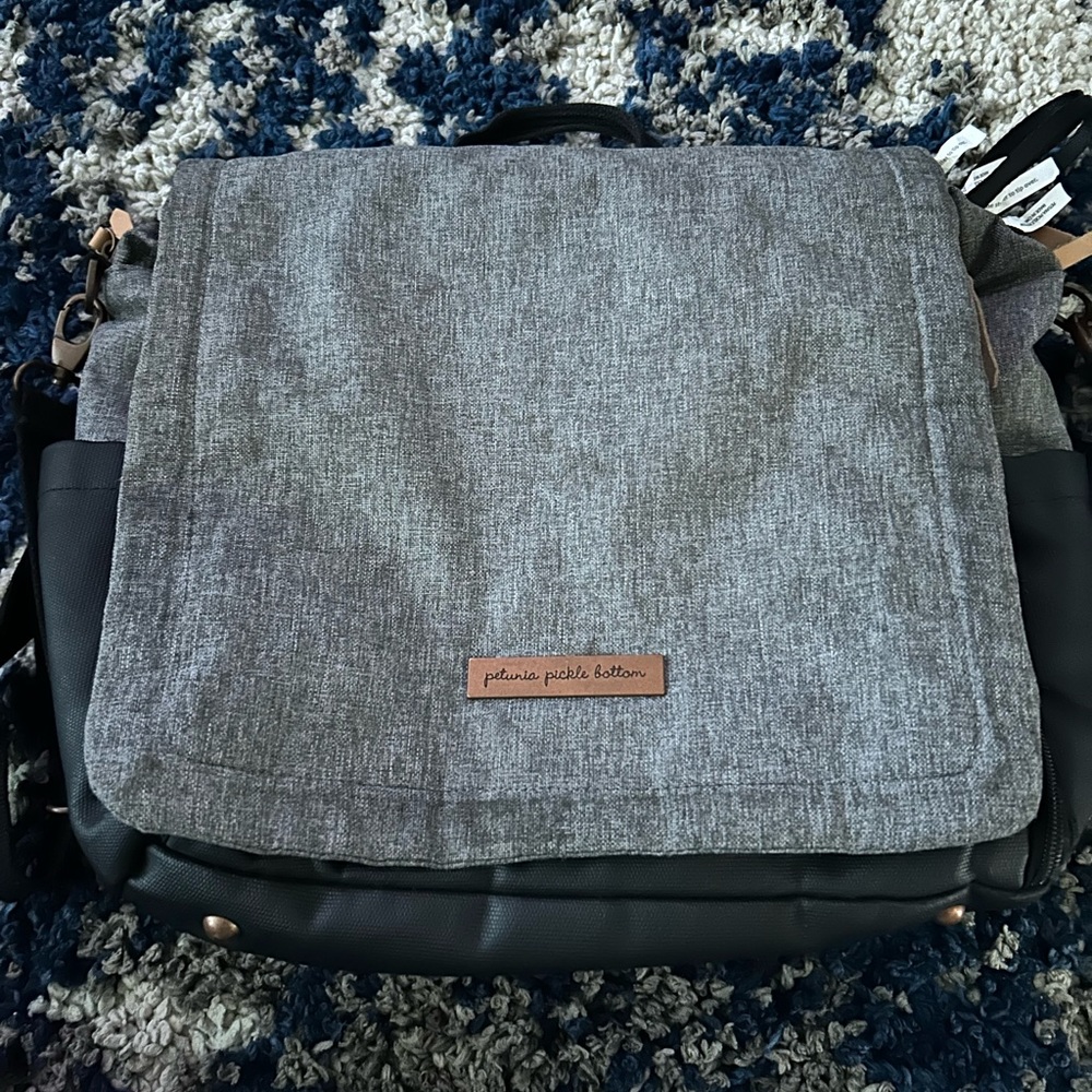 Petunia Pickle Bottom diaper bag. Gray/Black. Perfect condition.